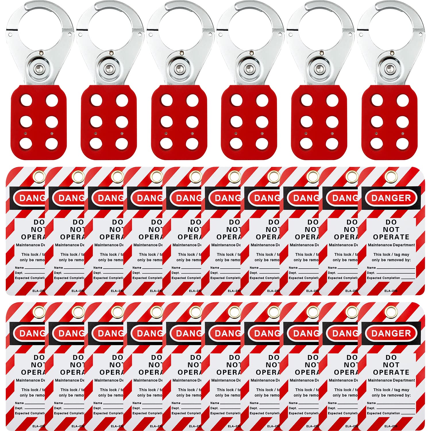 SAFBY Lockout Tagout Hasp with Loto Tags, 6 Hasp with 20 Lock Out tag ...
