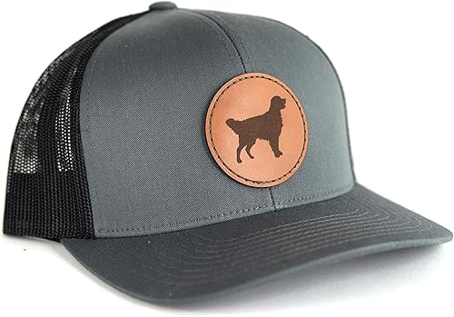 Sombrero de remiendo de cuero de Golden Retriever  Golden Retriever Gift  Golden Trucker Hat  Golden Retriever Baseball Hat