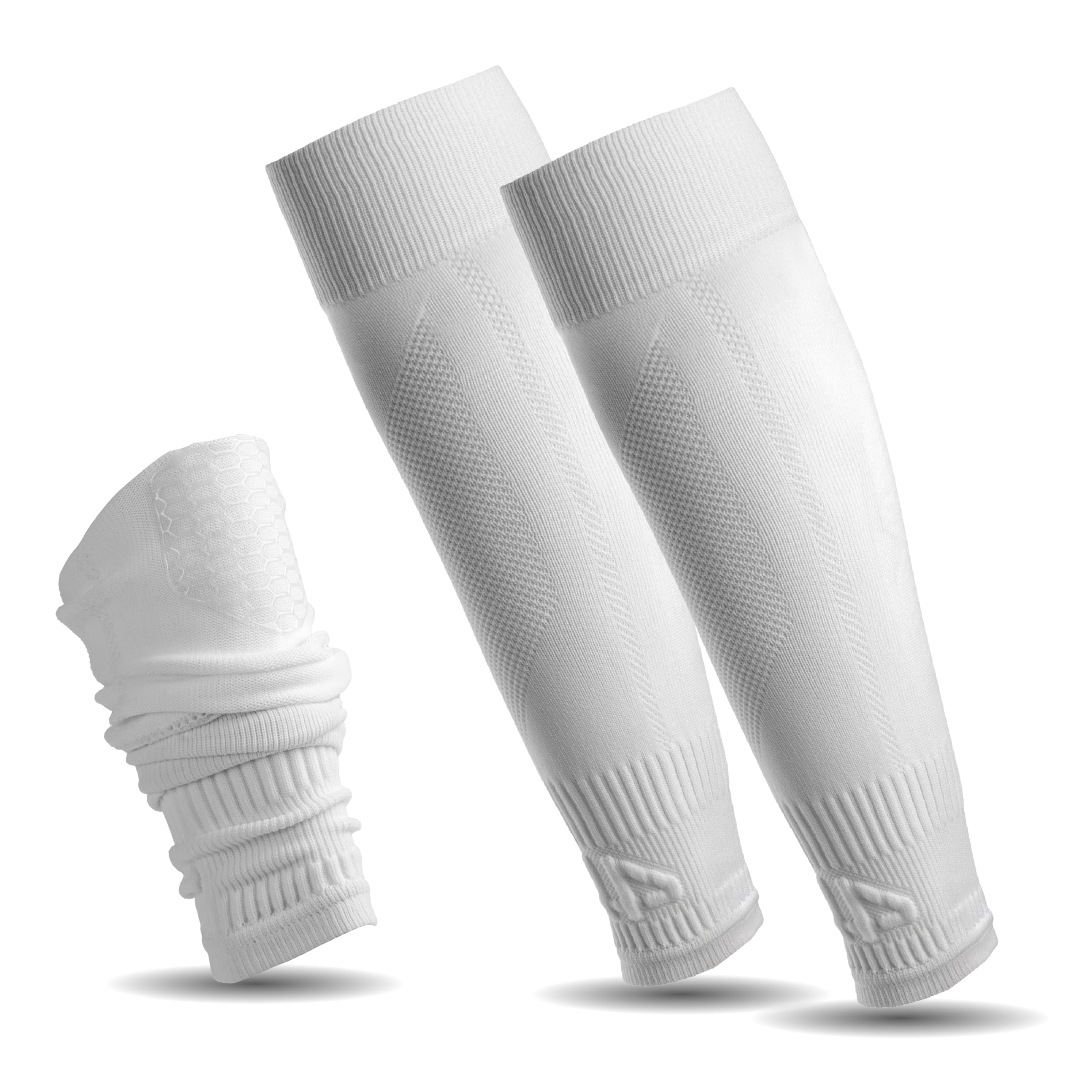 Medias sin calcetines con agarre de silicona para fútbol – Listo para deportes – 1 par de medias de manga para espinilleras – Antideslizantes, ligeras, flexibles – Tubos de fútbol para hombres