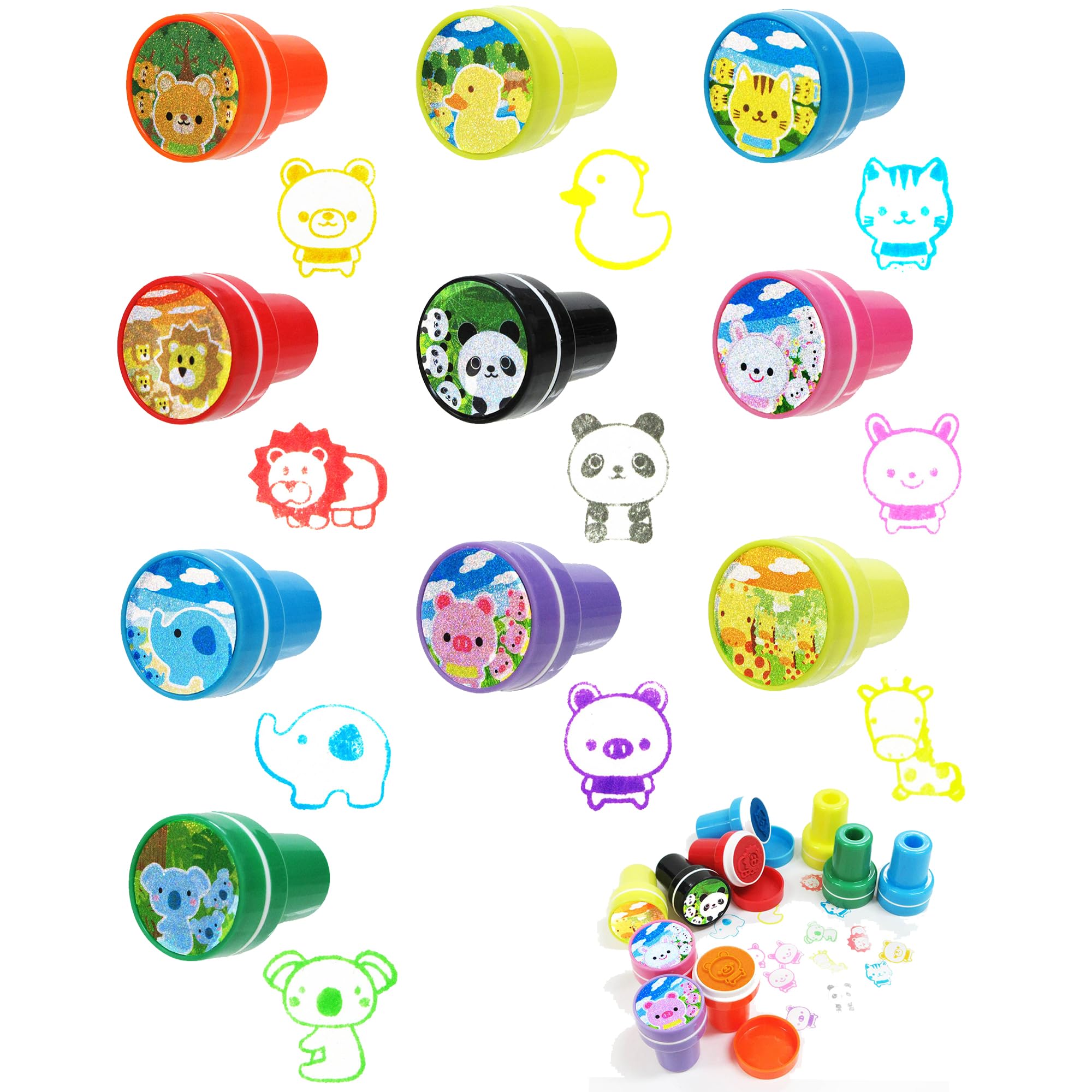 cycfam　合計10個セット(X92-10が7個)(X90-00が3個) Amazon.co.jp: スタンプ 動物のなかま ミニ スタンプ インク入り 全