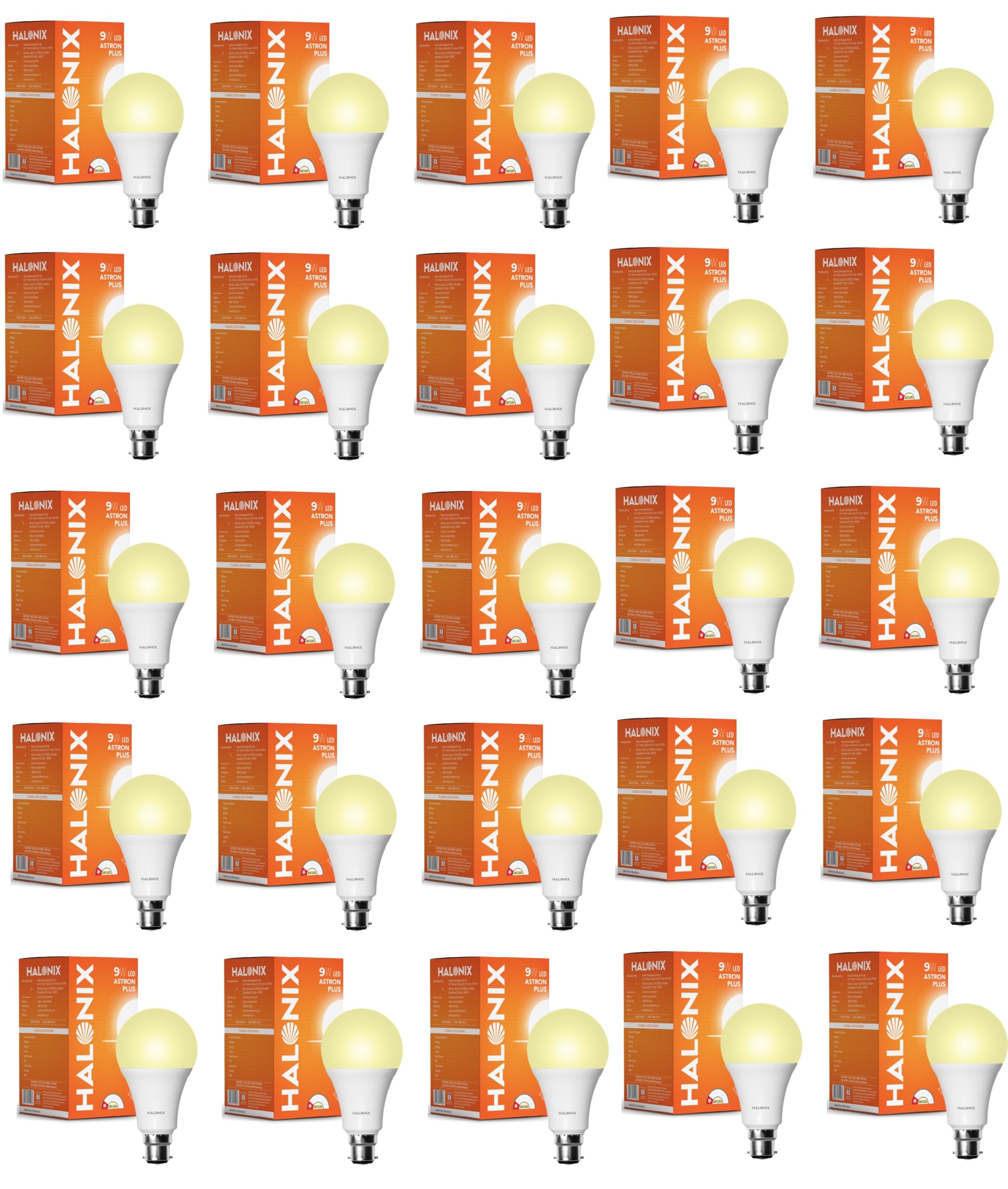 Halonix 9W B22 LED Yellow Led Bulb, Pack of 25-image-21