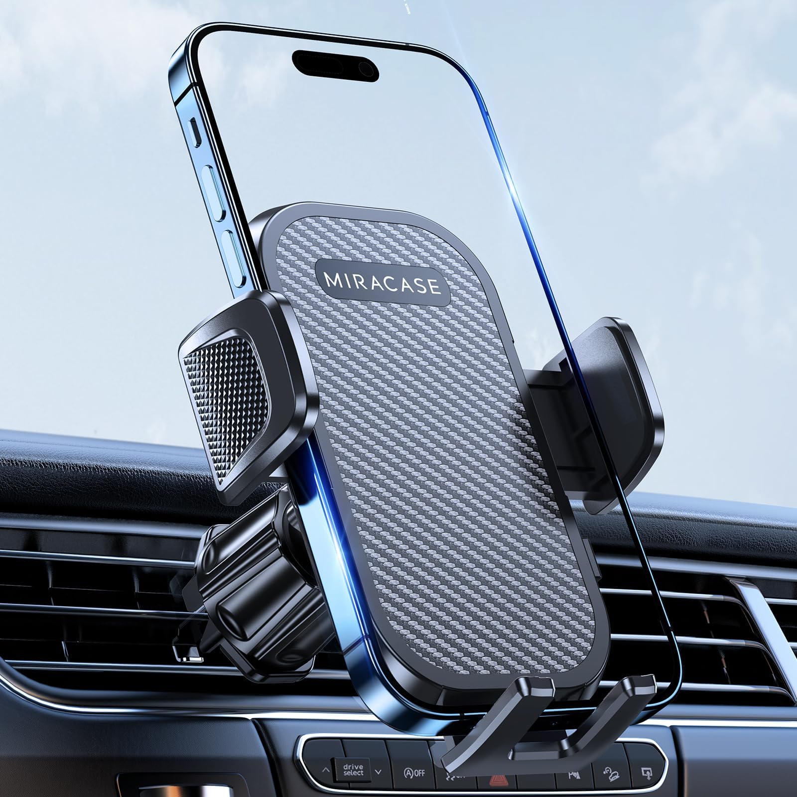 Miracase 2nd Generation Car Phone Holder, Air Vent Phone Holder for Cars 360° Rotation, Universal Mobile Phone Mount Automobile Cradles for Vent Van iPhone 17 16 15 14 Pro Max 13 12 11 Samsung