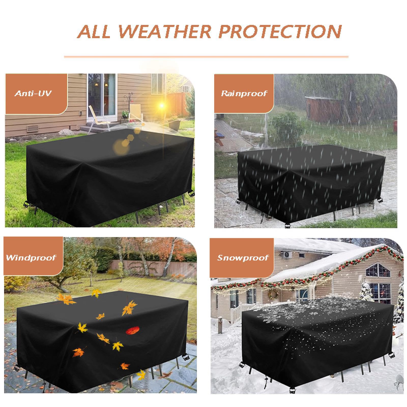 Bache Table Exterieur 160x110x80cm/LxWxH Housse de Table Jardin Imperméable,Housse de Protection Bâche Salon de Jardin Exterieur, Anti-UV 600D Tissu Oxford avec Boucles Et Cordon De Serrage