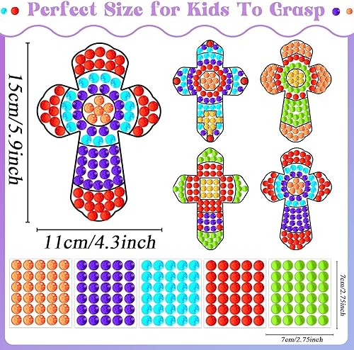 Miniatura 3 de Manualidades religiosas de escuela dominical para niños, gemas de sol con cruz de Jesús, pintura de diamantes para manualidades, escuela bíblica,