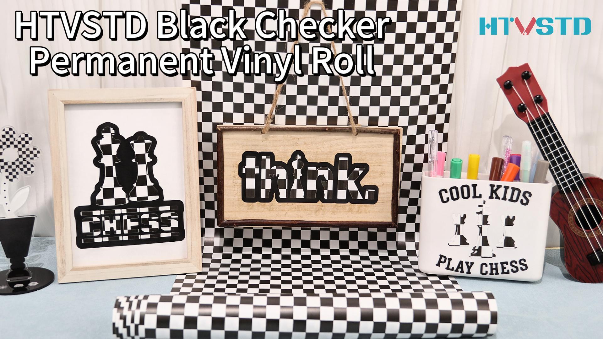 Amazon.com: Black Checker Permanent Vinyl Roll - 12'' x 8ft Racing