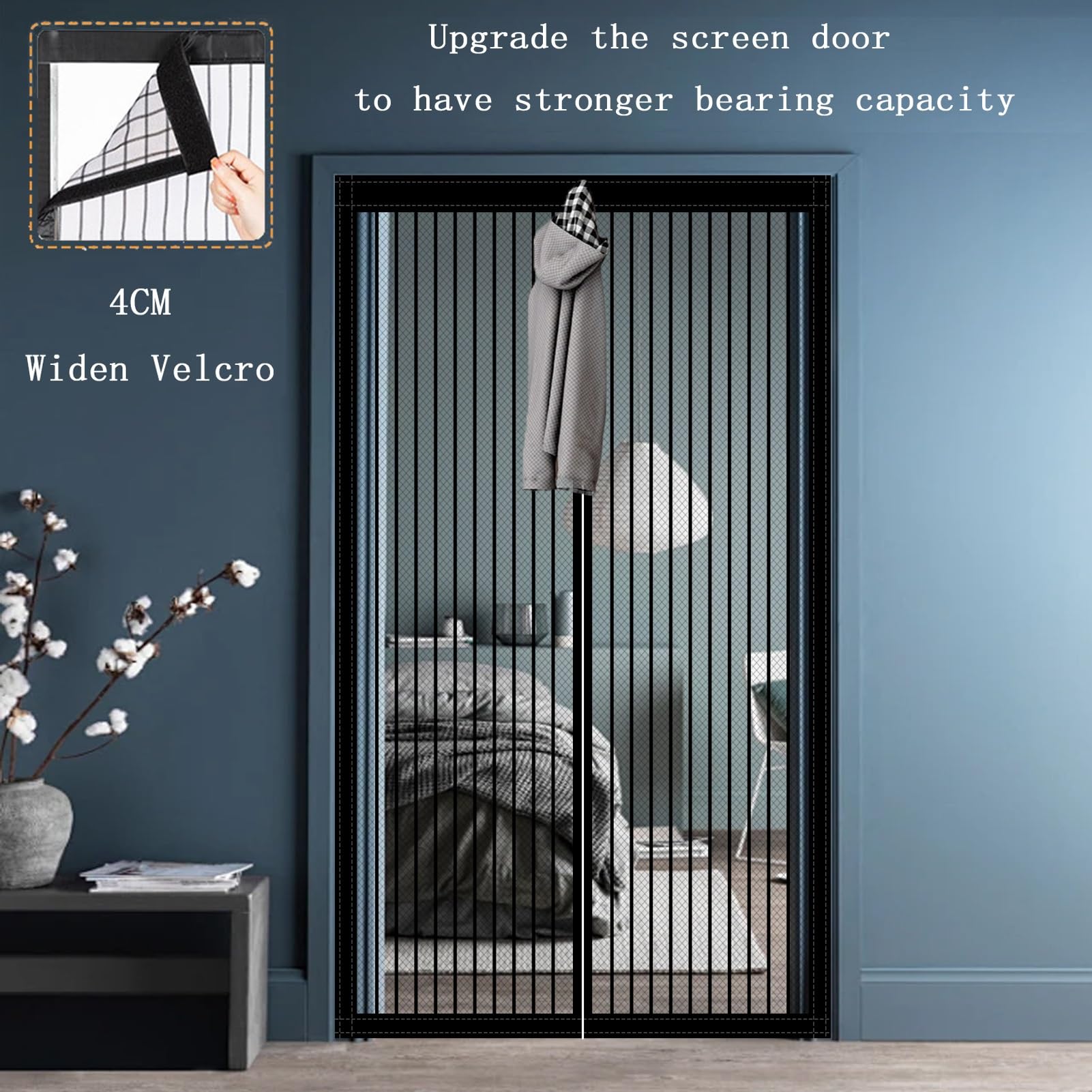Zanzariera Magnetica Porte 154 x 230 cm Non È Necessario Praticare Fori Zanzariera Porta Finestra Tenda Apertura e Chiusura Silenziosa per Porta Finestra Balcone Soggiorno, Grigio