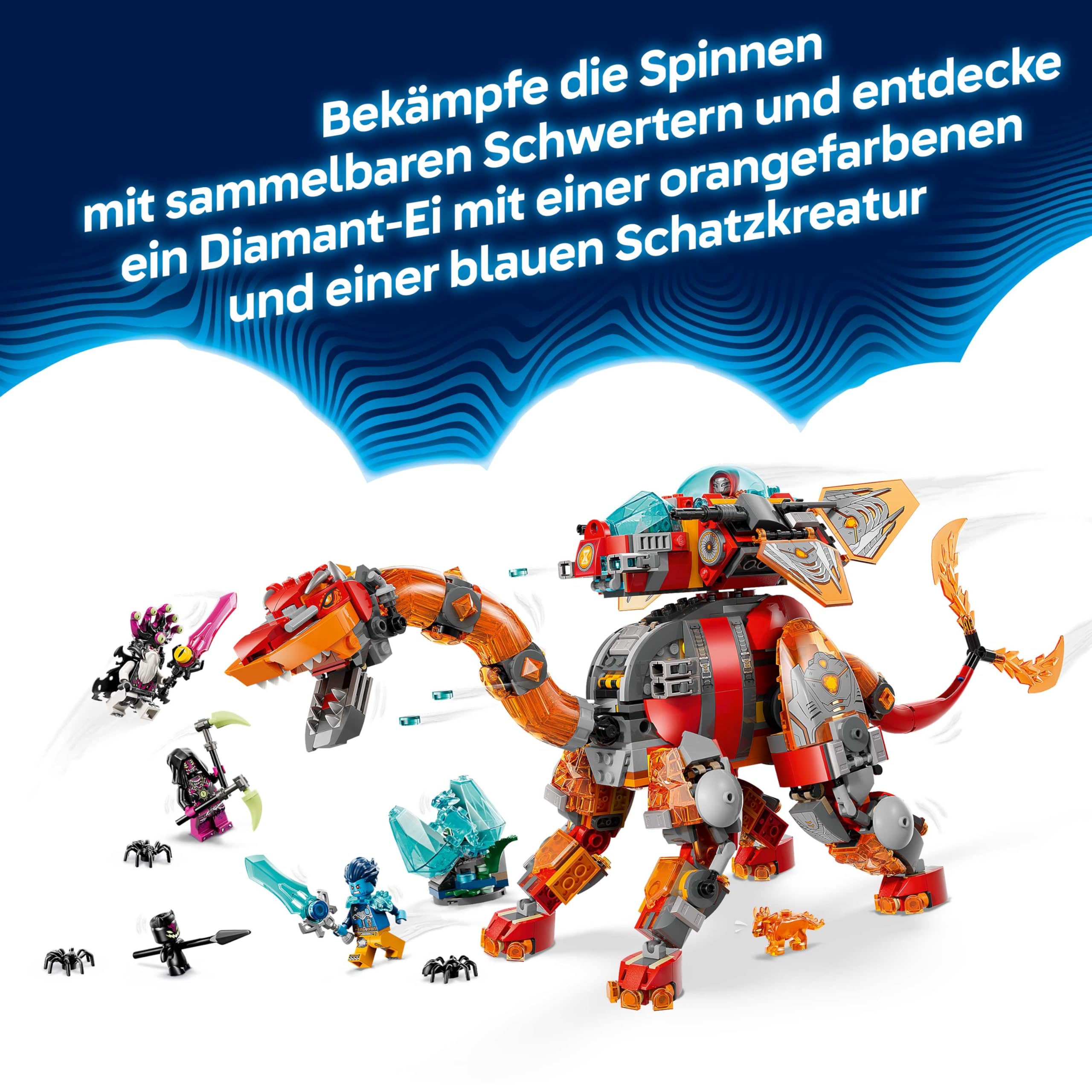 LEGO DREAMZzz 2in1 Dino-Düsenflieger - Dinosaurier Spielzeug verwandelbar in Stegosaurus - inkl. 4 Minifiguren und 2 sammelbaren Schatz-Kreaturen - Geschenk für Jungen ab 9 Jahren - 71514