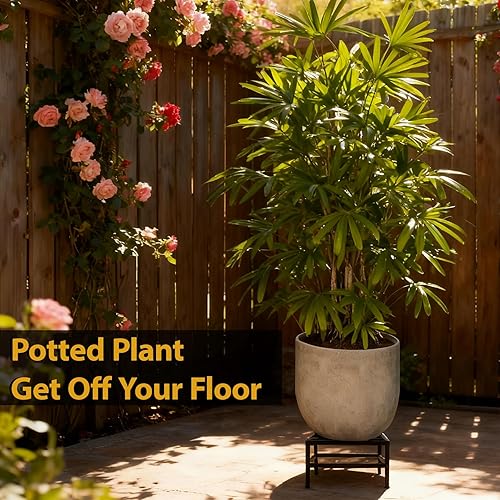 Miniatura 2 de Soporte de metal para plantas de interior y exterior, soporte de pedestal resistente para flores, soporte de pedestal, paquete de 2 soportes