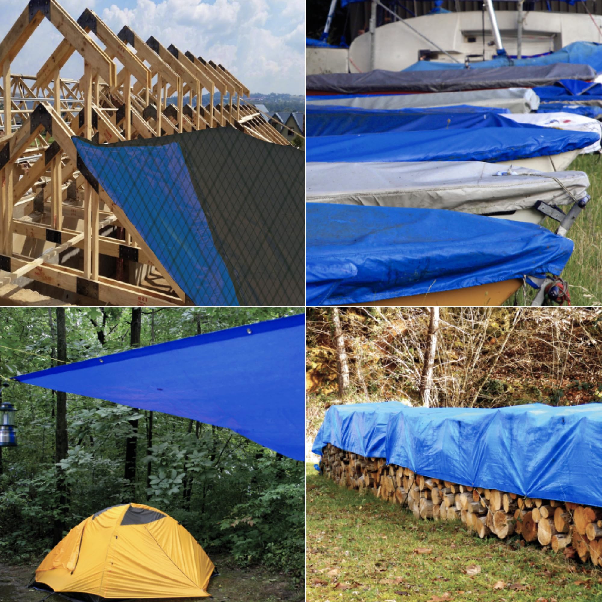 Bikain - Telo Impermeabile esterno - 3x5 metri - 70g/m2 Rinforzato - Occhielli Antistrappo - Telo 100% Impermeabile e 100% Protezione UV - Copritutto Multiuso - 3 Strati Laminato Incrociato