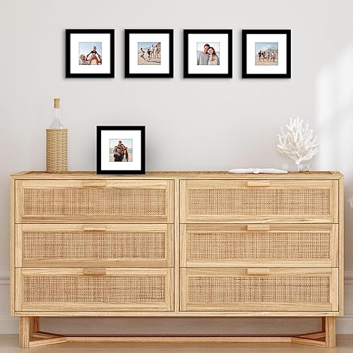 Vista 250 de Americanflat Portarretratos de 5 x 6 pulgadas con plexiglás pulido, juego de 5 portarretratos de 2 x 3 pulgadas con paspartú o para fotos de 5 x 6