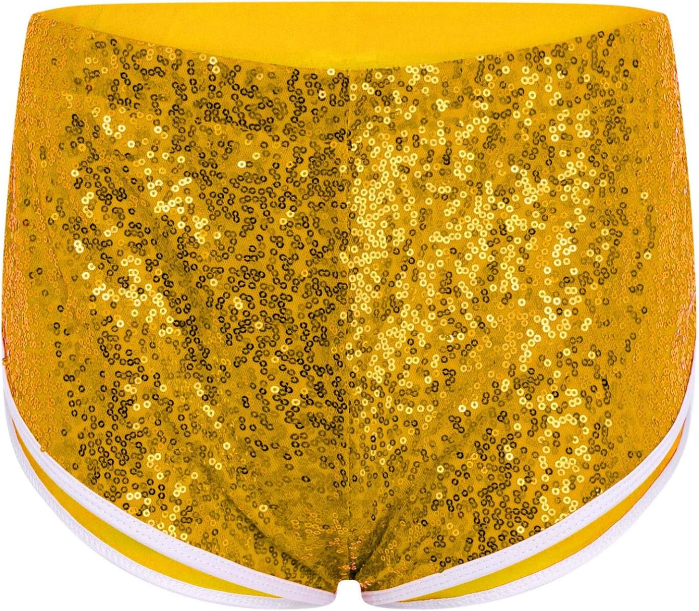 Jugaoge Women's Shiny Sequins Booty Shorts High Waist Rave Dance Shorts for Disco Party Music Festival Club