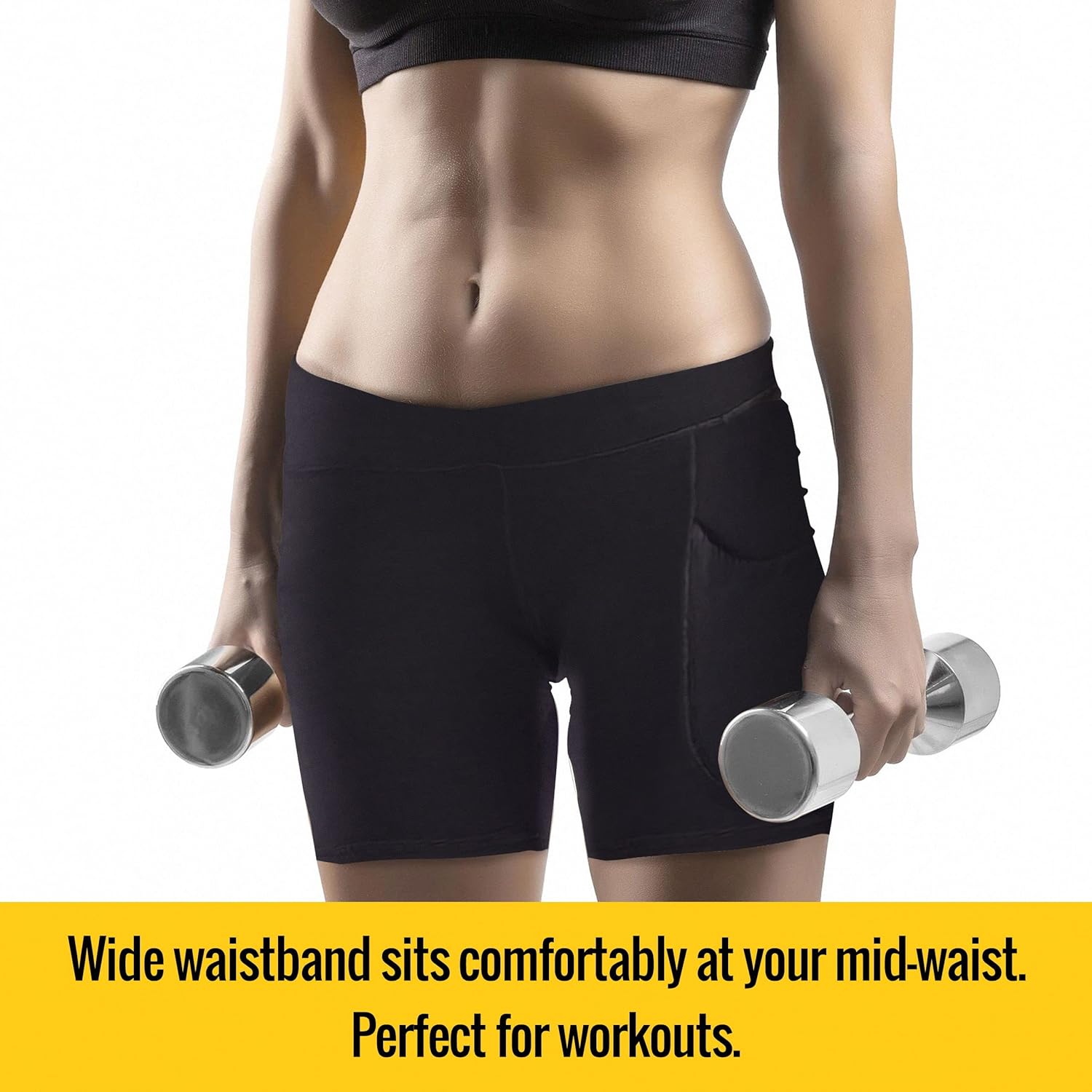 Maggie's Organic Cotton Blackout Base Layer Legging Shorts - Stretch Womens Workout Shorts - Image 5