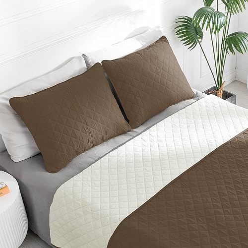 Miniatura 2 de Easy-Going - Juego de colcha reversible con 1 funda de almohada, tamaño individual, colcha suave, resistente al agua y a las manchas, de microfibra