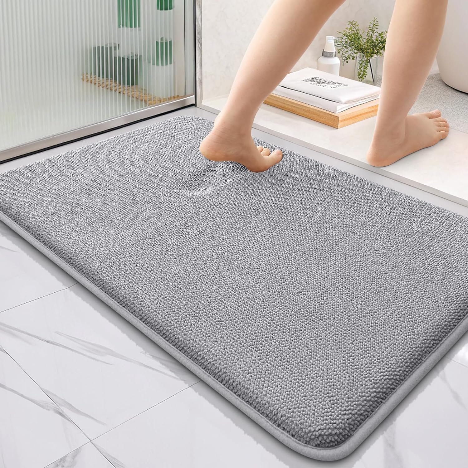 Amazon.com: OLANLY Thick Memory Foam Bath Mat Rug 36x24, Extra Soft Absorbent Bathroom Rug ...