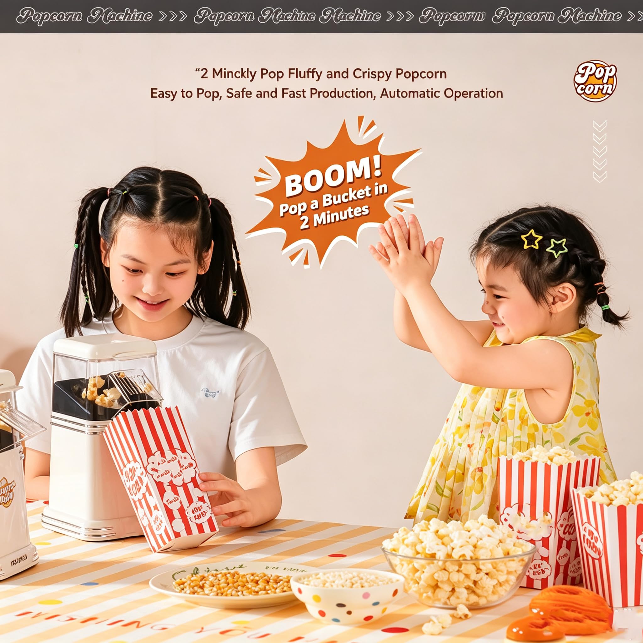 Macchina Per Popcorn Da 1200 W, Macchina Per Popcorn Ad Aria Calda