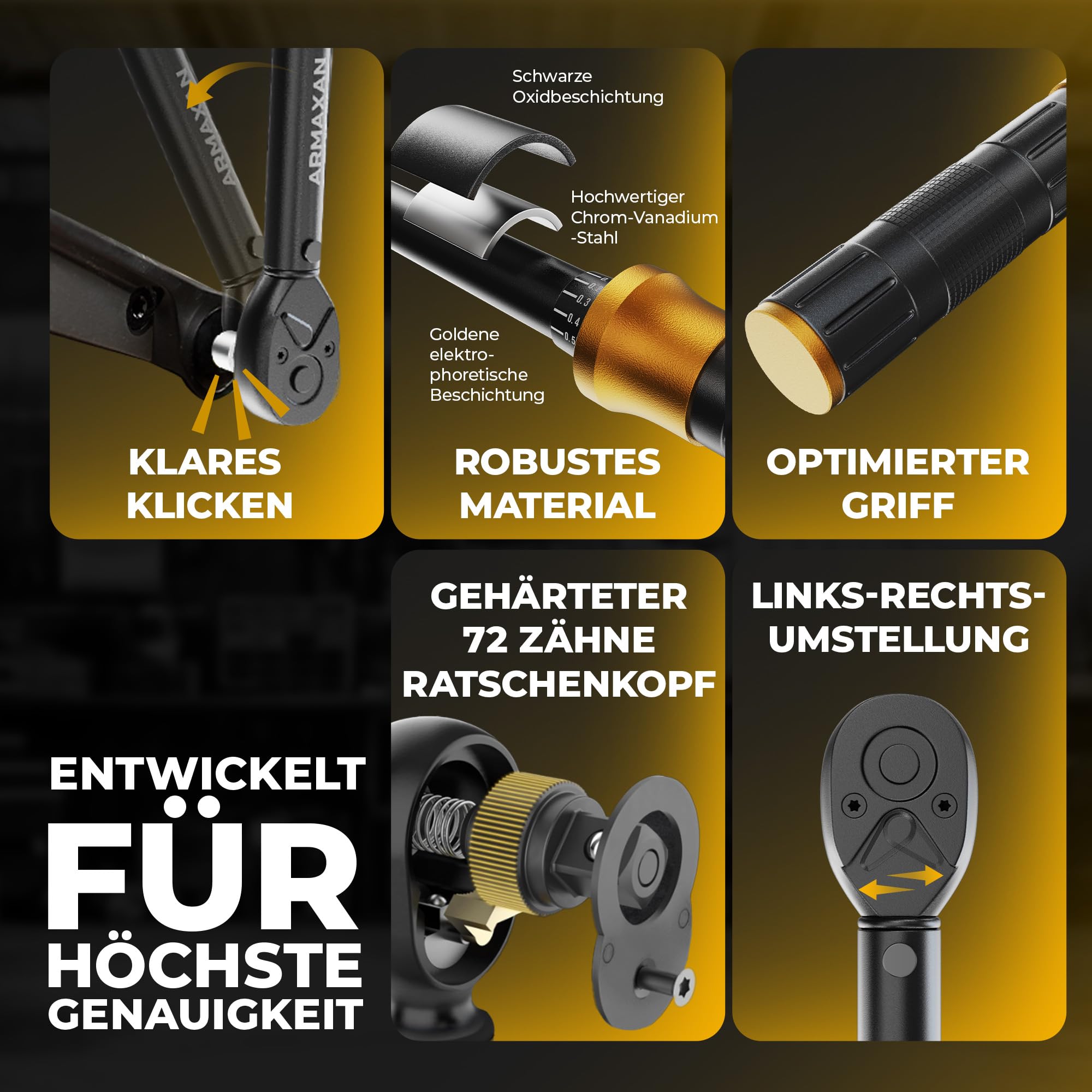 Set di chiavi dinamometriche per bicicletta, 1 – 25 Nm, 20 pezzi, 1/4 pollici, per bici da corsa, MTB, moto e bici, meccanismo a scatto di precisione ± 2%, con punta HEX, Torx e certificato di