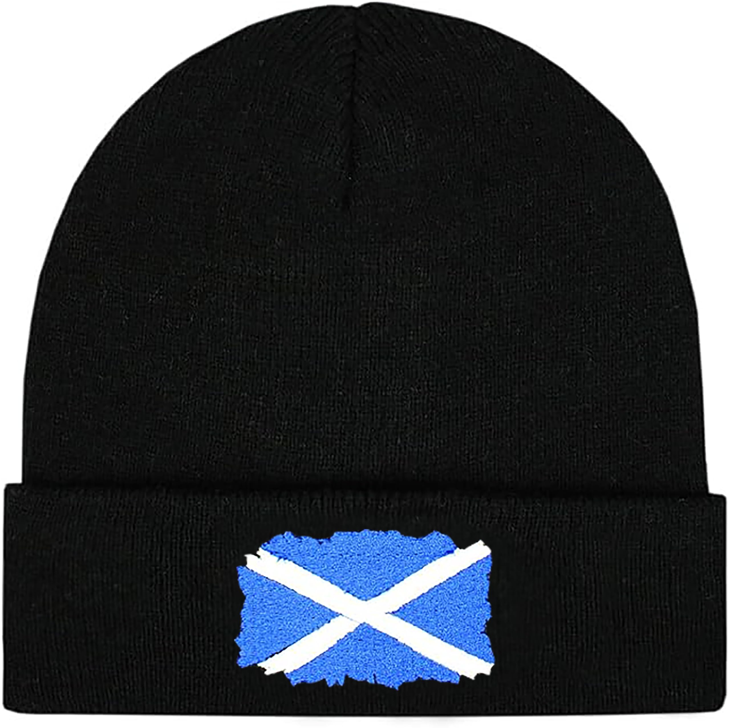 Teddyt's Unisex Black Scotland Scottish Flag Scotland Thermal Knit Beanie Hat 3-6 Years