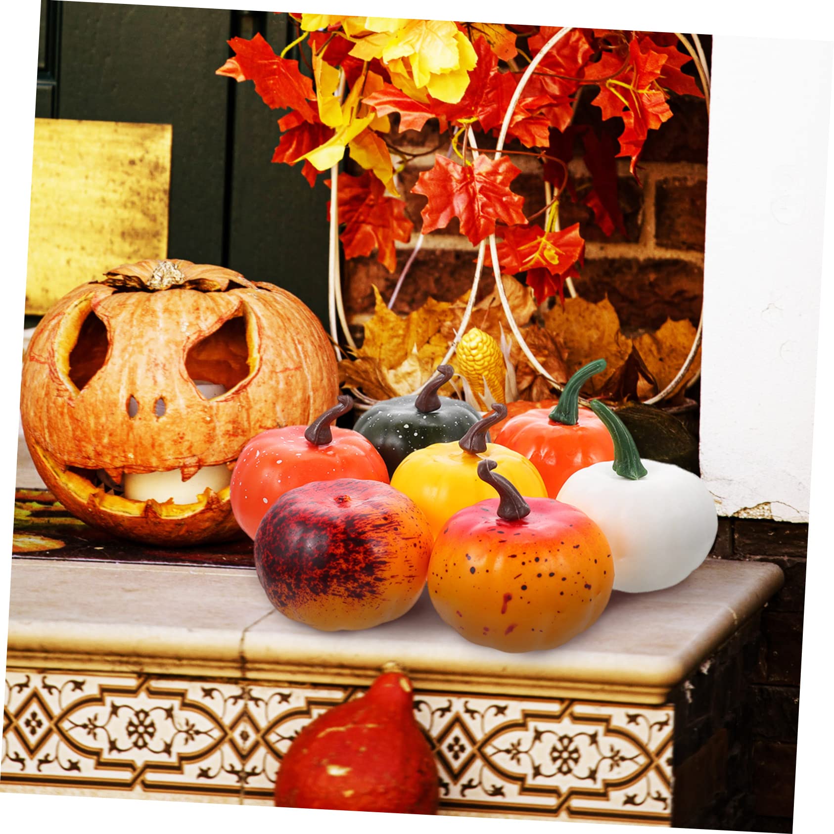 Zerodeko 4 Set Zucca Artificiale Modelli Di Zucca Di Halloween Falso Zucche Di Schiuma Artificiale Forniture Per La Fotografia Di Halloween Mini Zucche Finte Schiuma 12 Pezzi * 4