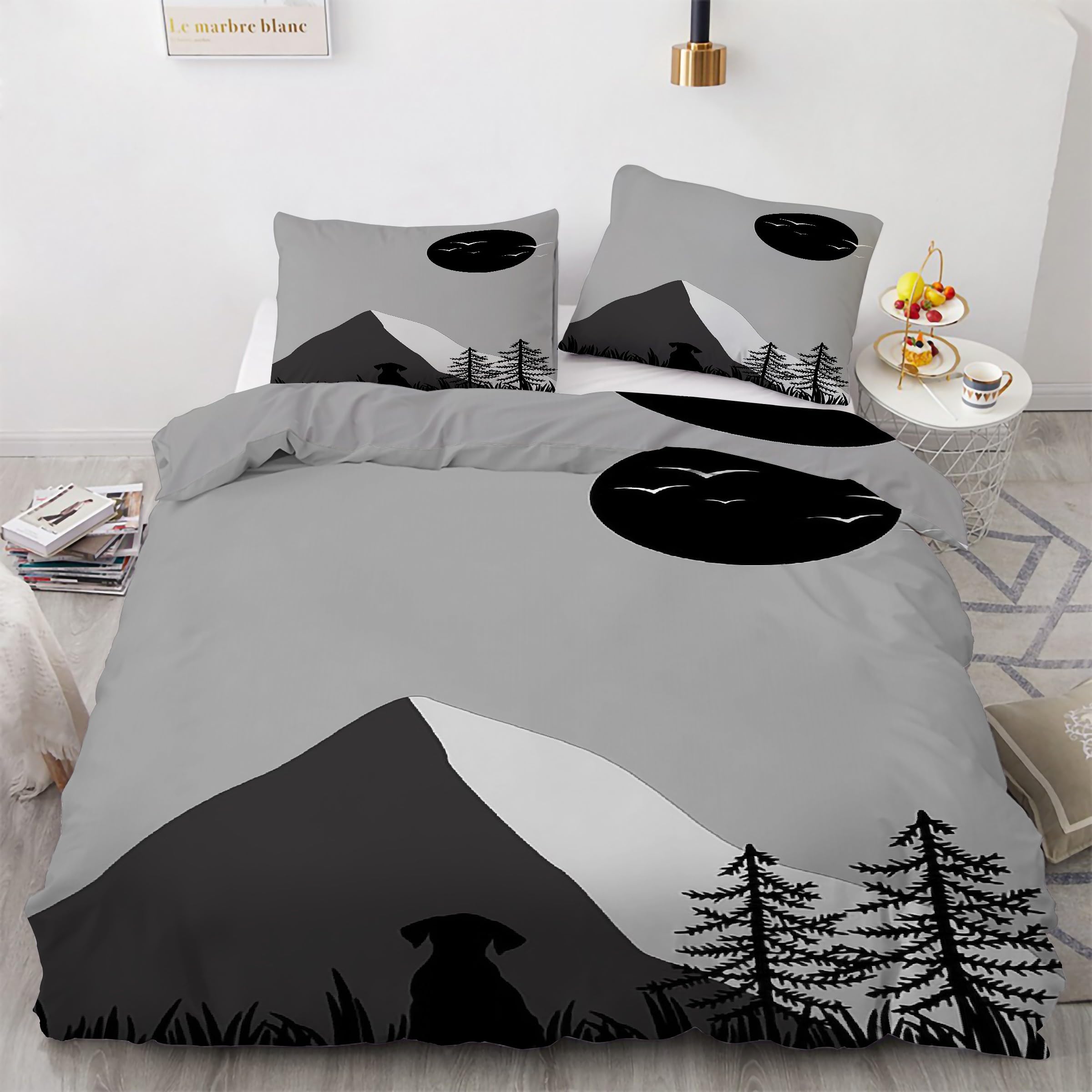 Ensemble de literie 3 pièces avec housse de couette 160x200 et taies d'oreiller