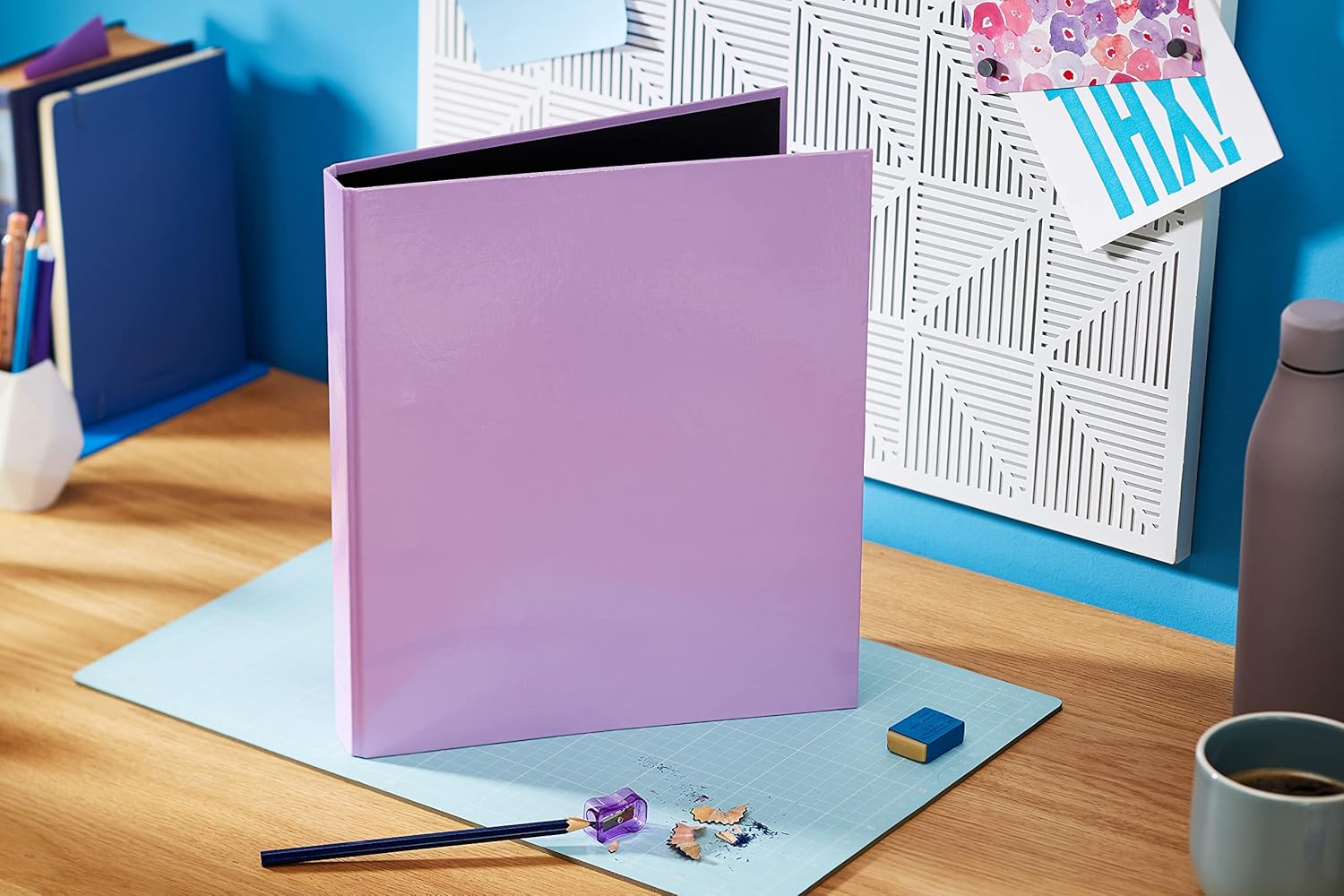 Exacompta AQUAREL Plastic Coated A4 Ring Binder 2 Rings 40mm Spine Mauve