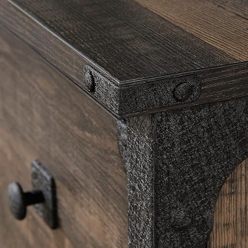 Vista 8 de Sauder Lima lateral Steel River, L: 30.08" x W: 20.75" x H: 29.53", Acabado en Roble Carbono Acabado de roble de carbono,Acabado de mezquite fresado