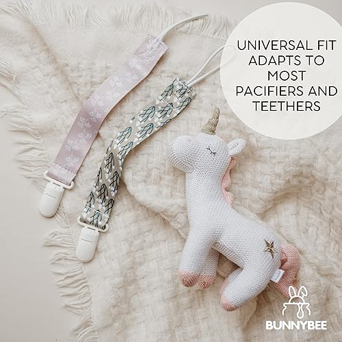 Miniatura 5 de BUNNYBEE Juego de pinzas para chupete con diseño floral de campo, paquete de 6 soportes para chupón, soporte para juguetes, lindos mordedores estilo