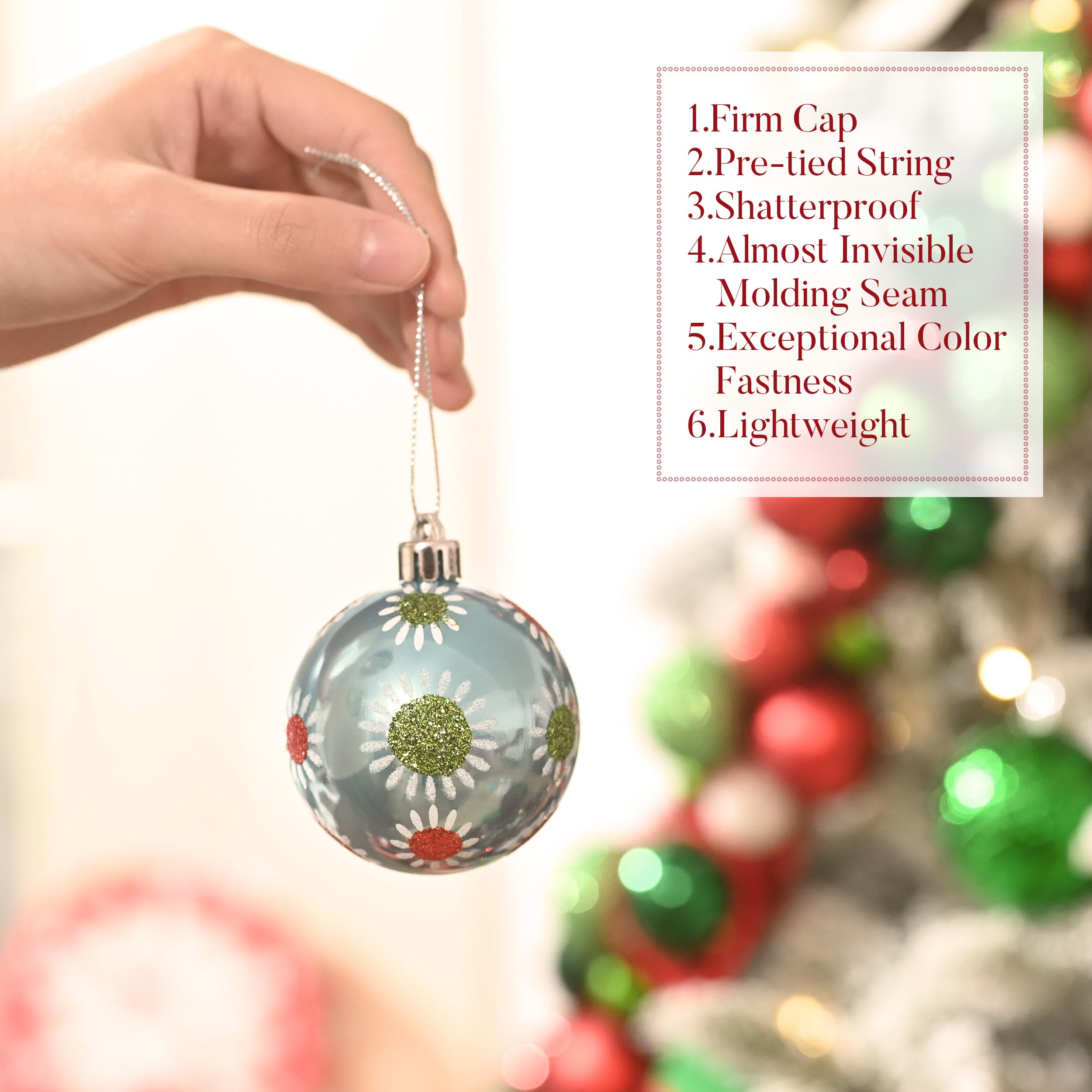 Valery Madelyn Lot de 9 boules de Noël incassables en forme d'elfe rouge vert blanc de 6 cm pour décoration de fête de Noël