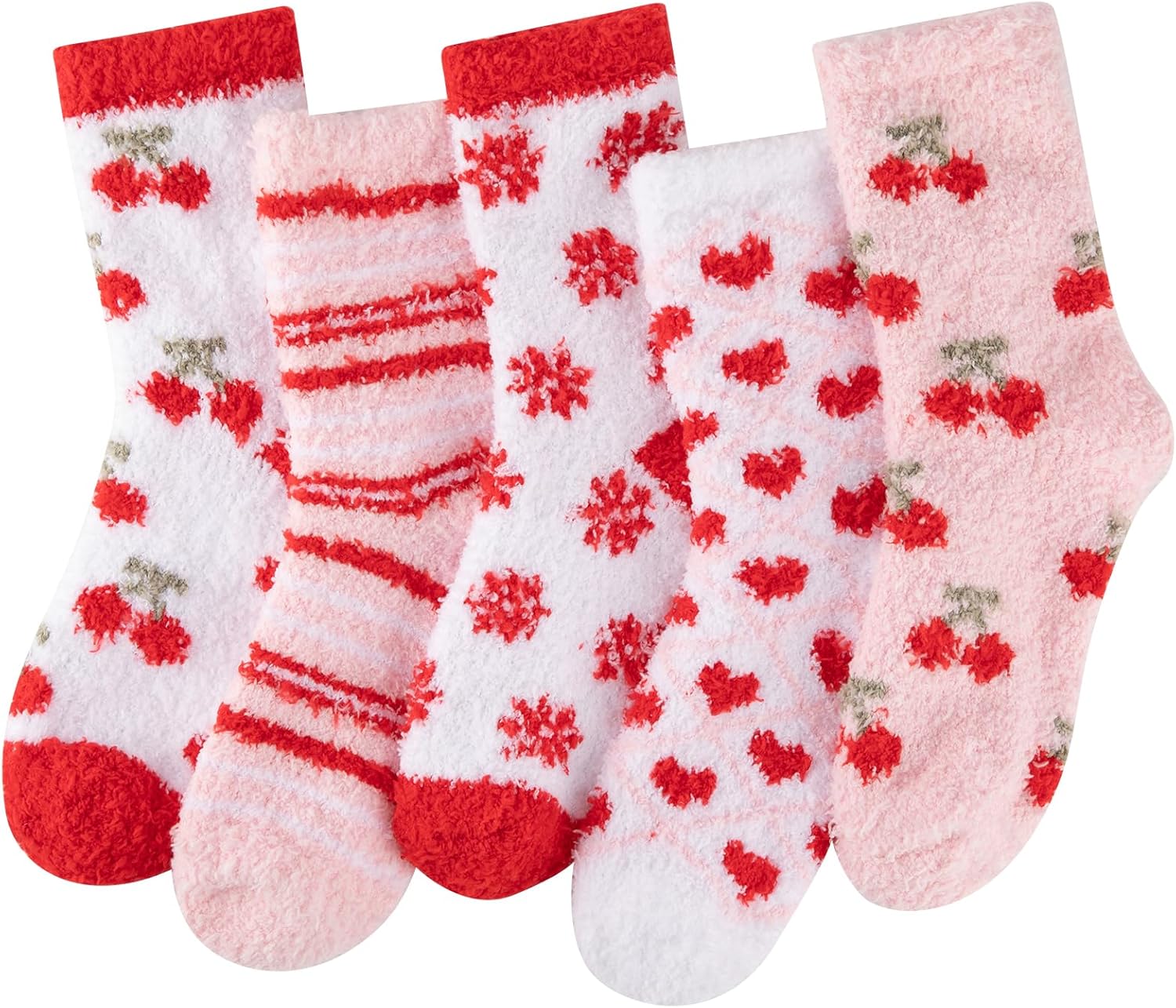 Comfoex 5 Pairs Kids Fuzzy Socks Cozy Fun Fluffy Girls Socks Best Winter Warm Gift Comfy Home For boys girls 4-14 years olds