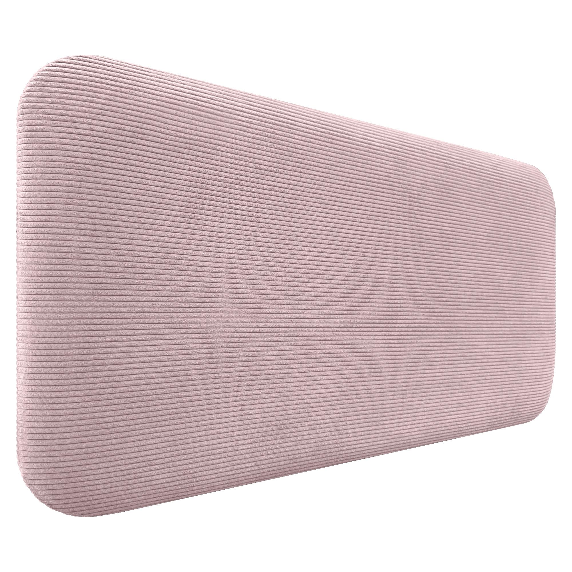 DHOME Cabecero Tapizado Liso Redondeado Pana Premium para Pared Acústicos Cabeceros Absorbentes Cabezal Cama Dormitorio (Rosa Palo, 80cm)