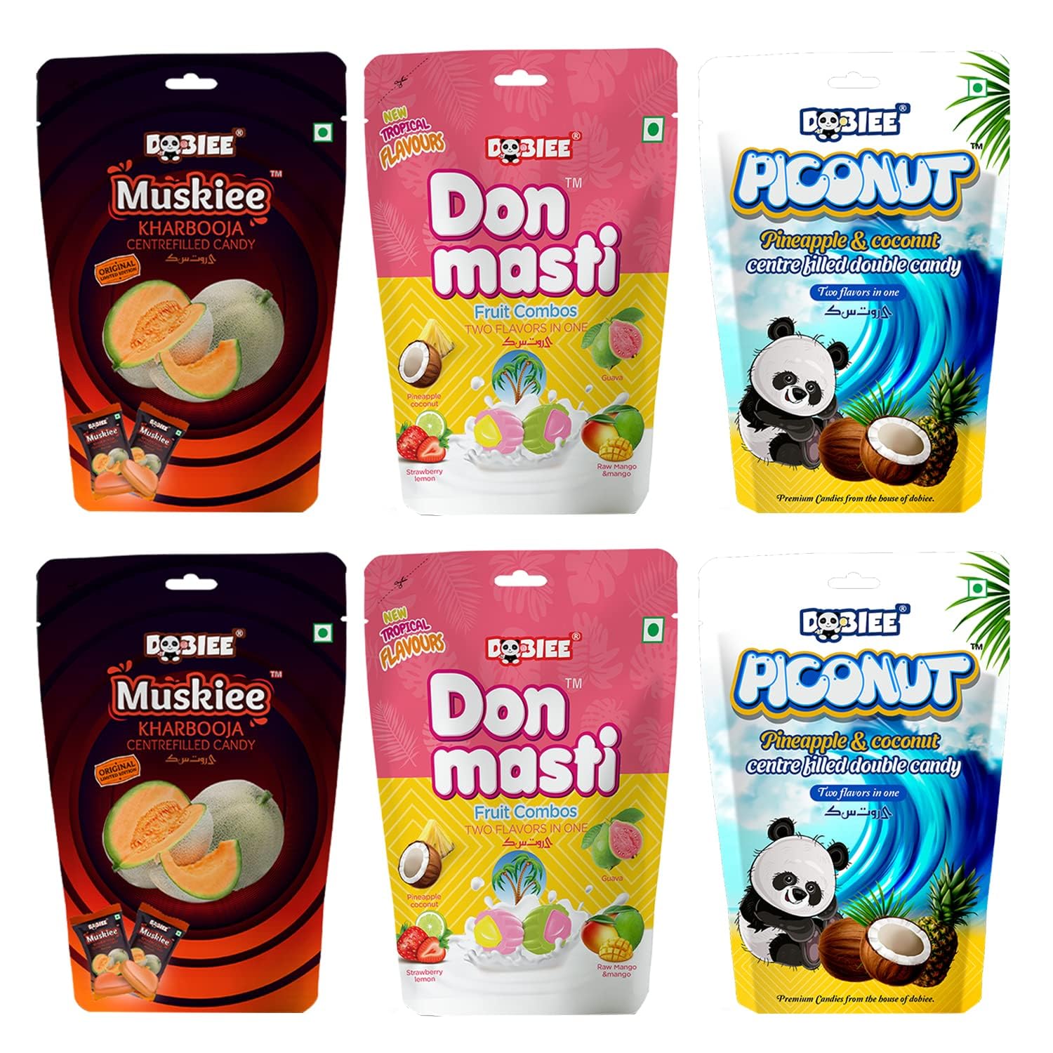 DOBIEE Fruit Punch Flavoured Centre Filled Candies 300 Candies (Pack Of 6 X 50) | Muskiee, Don Masti, Piconut | Sweet Toffees | Assorted Sweet Hard Candy | Birthday Party Pack | Return Gifts To Your Family & Friends (B0BRDKZ3N8) Amazon Price History, Amazon Price Tracker