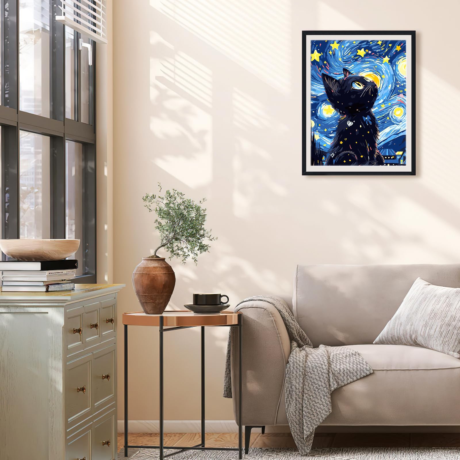 gelrovaled Dipingi con i Numeri per Adulti, Kit di Pittura acrilica Adulti Principianti Facile su Tela, Decora la casa Regalo,con Vernici e pennelli, 30 x 40CM, Con cornice (Cat)