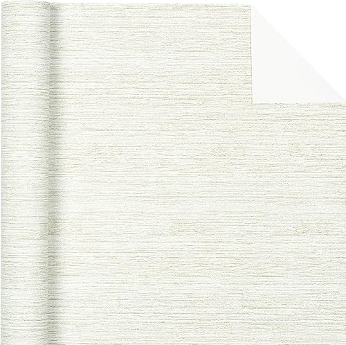 Miniatura 3 de WRAPAHOLIC Rollo de papel de regalo, mini rollo, 17 pulgadas x 16.5 pies, diseño de grano de madera blanco y gris con tacto sedoso, perfecto para