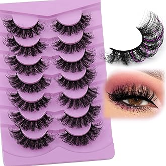 Fluff Lashes Mink Wispy False Eyelashes Curly Faux Mink Lashes 20mm Volume Fake Eyelashes 7 Pairs Eye Lashes Multipack by TOOCHUNAG