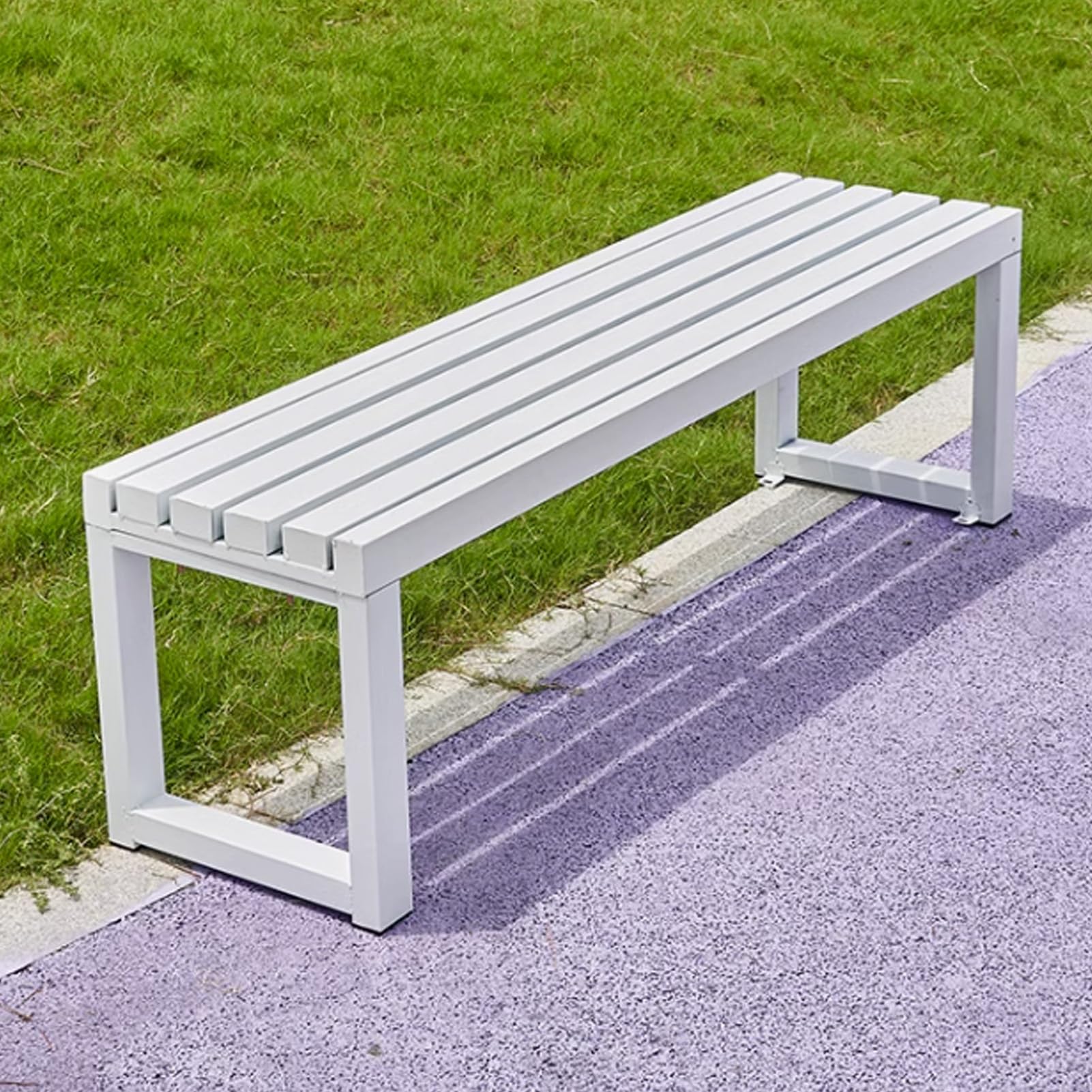 Banc d'extérieur sans dossier YVYKFZD montage facile banquette blanche