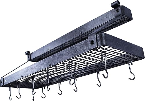 Miniatura 4 de enclume Premier Estantería Pot rack con estante de pared diseño de marcas de martillo acero