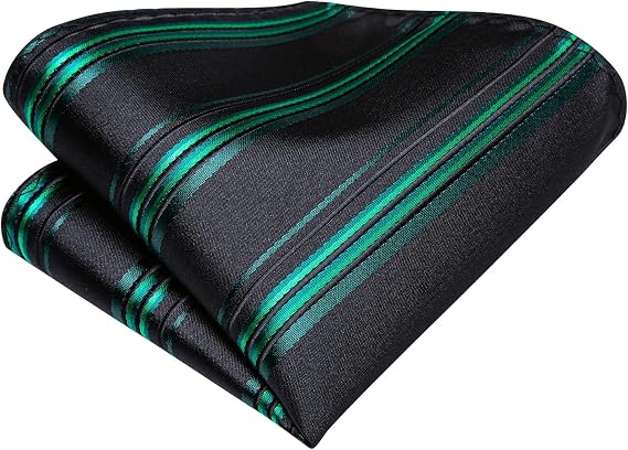 Hi-Tie Men's Silk Ties Formal Woven Classic Necktie Pocket Square Set