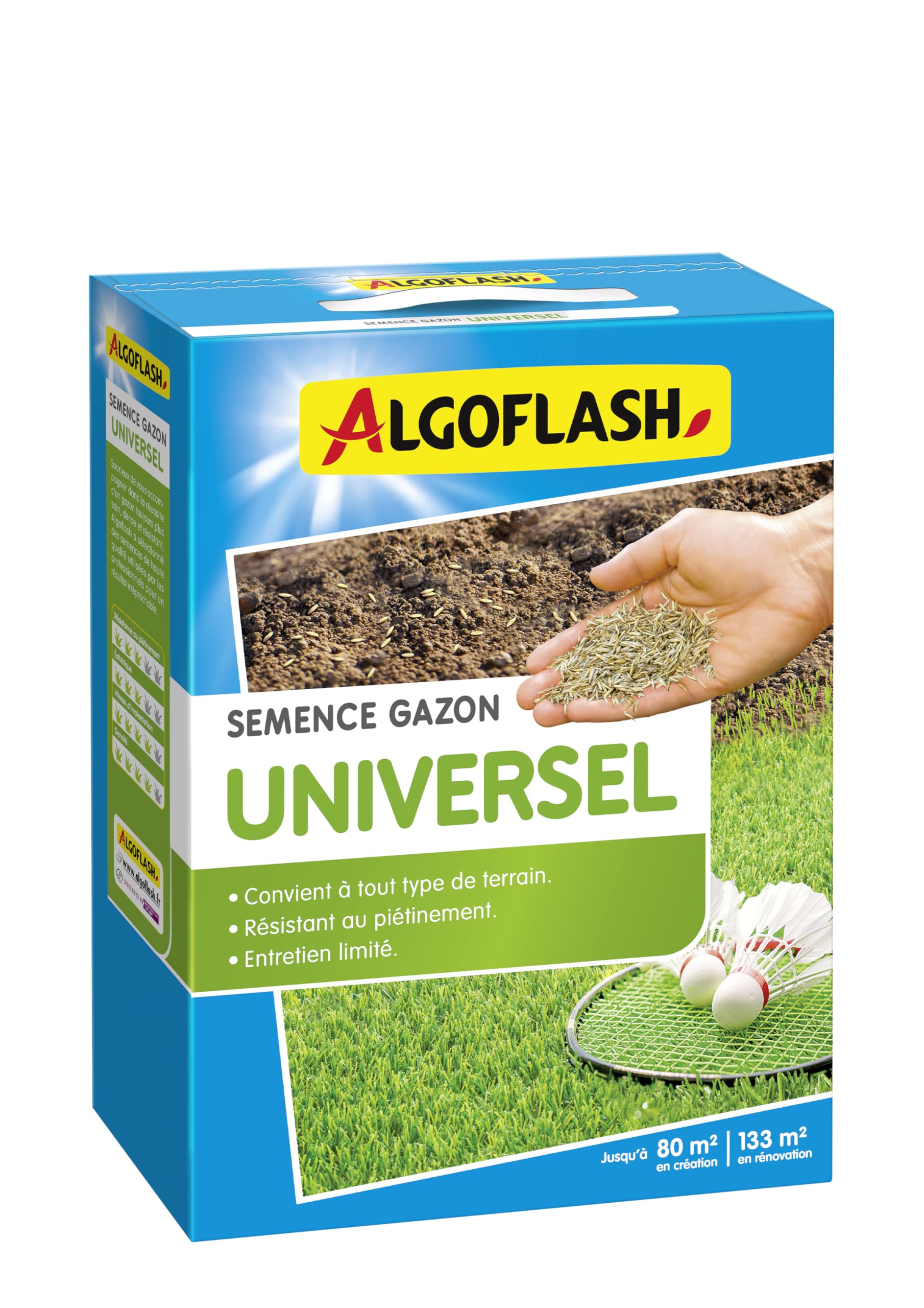Gazon Universel Algoflash semences haute résistance au piétinement 2 Kg