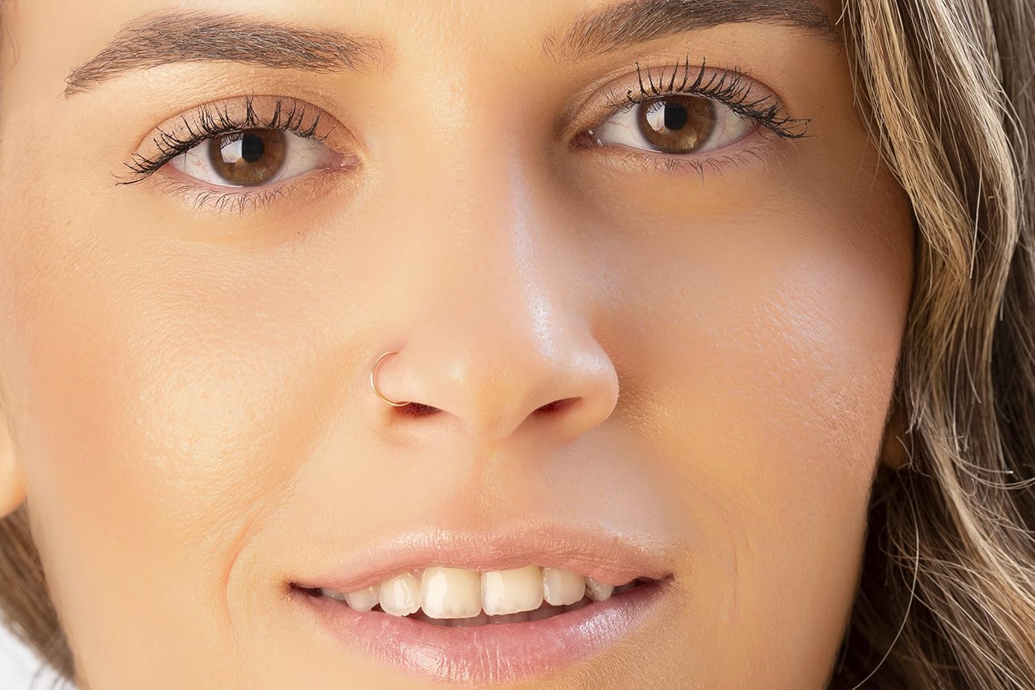 Gold Nose Hoop - Tiny Thin 24 Gauge 7mm Nose Rings For Women - 14k Gold Filled Nose Piercing Jewelry For Women - Small Handmade Nose Hoops - Gift Ready - Image 3