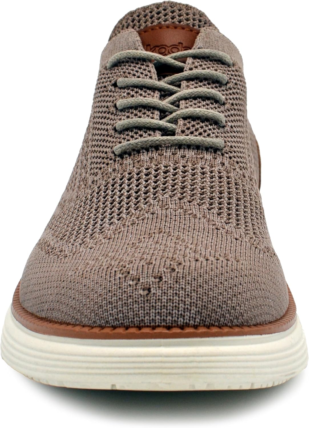 AKADEMIKS Mens Olney Wingtip Knit Oxford, Sleek Breathable Dress Shoes Tan, Size 13 - Image 4