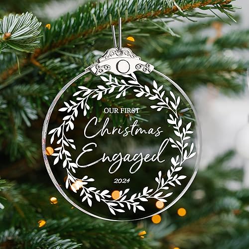 Our First Christmas as Mr Mrs Married 2023 Adorno de decoración de boda adorno de 3 pulgadas regalo de compromiso recién casado decoración de
