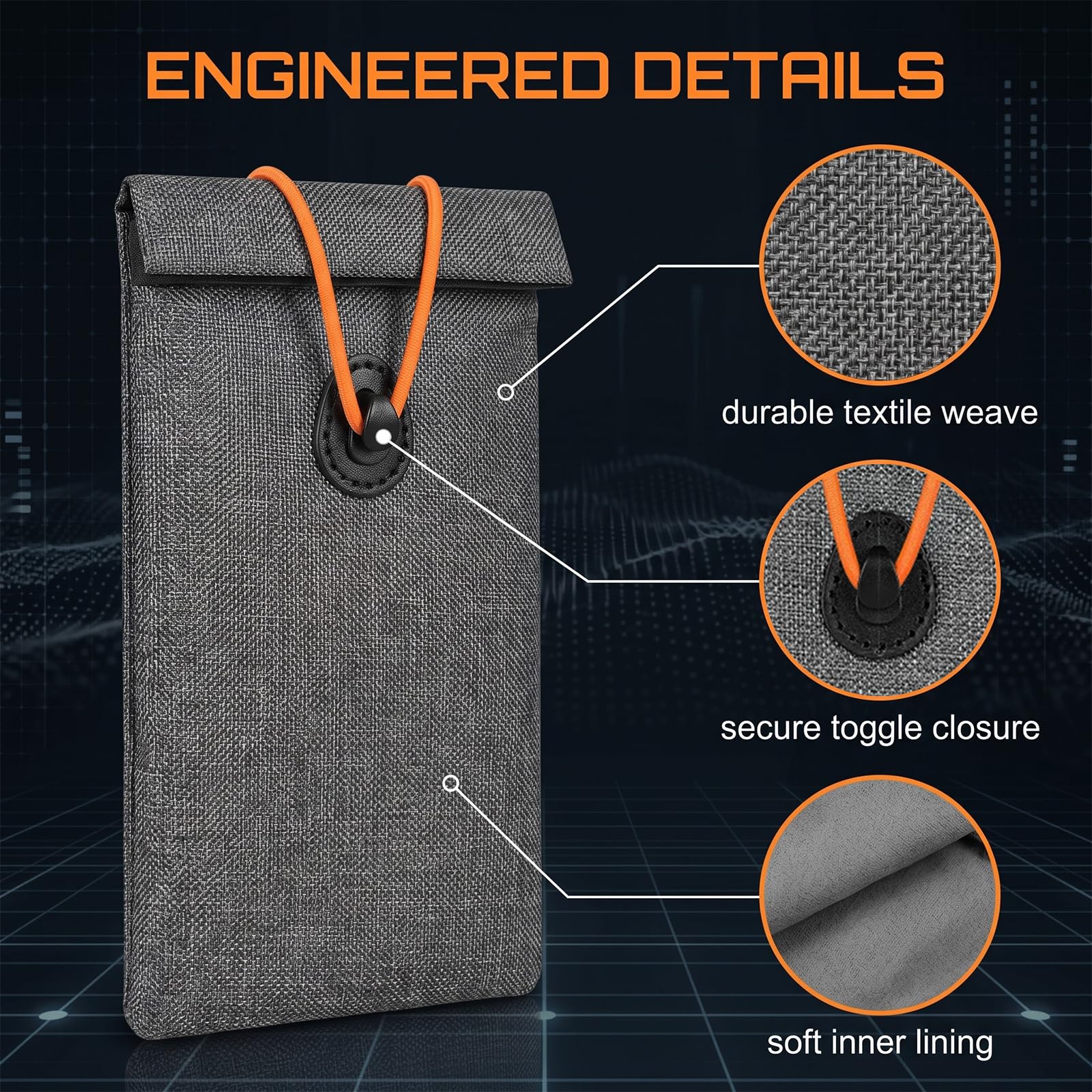 Bolsa Faraday, Protector de Jaula, Protector de Llavero Faraday, Caja de Bloqueo de Señal de Llave de Coche, Jaulas de Bloqueo de Señal Antirrobo, Inhibidor de Señal Móvil 4G/GPS (Gris)