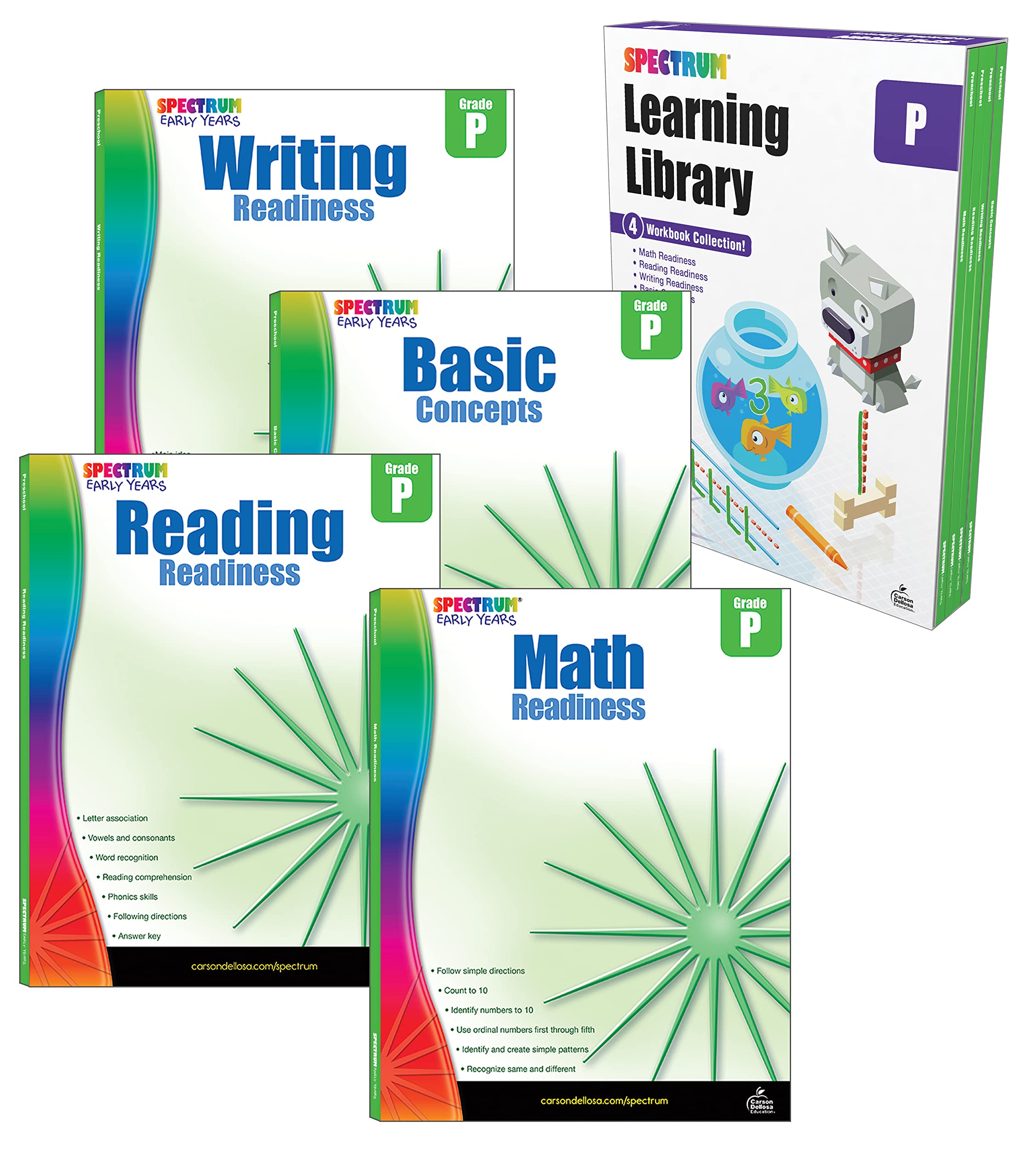 Buy Spectrum Learning Library Preschool Workbooks Set, PreK Math