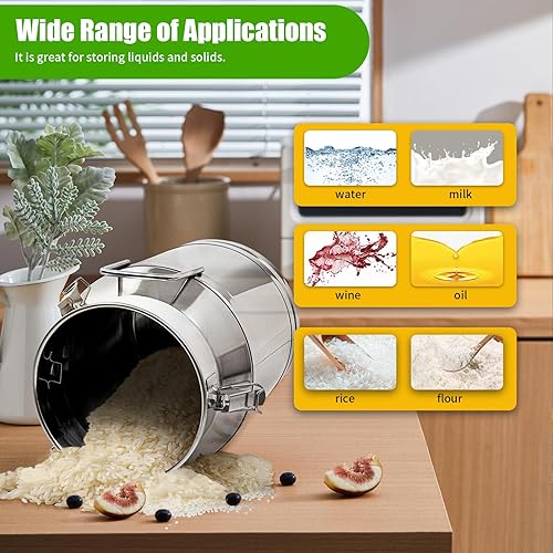 Miniatura 7 de DNYSYSJ Leche de acero inoxidable, 30L7.9 galones universal herméticos de metal para leche, contenedor de almacenamiento de líquidos, lata de