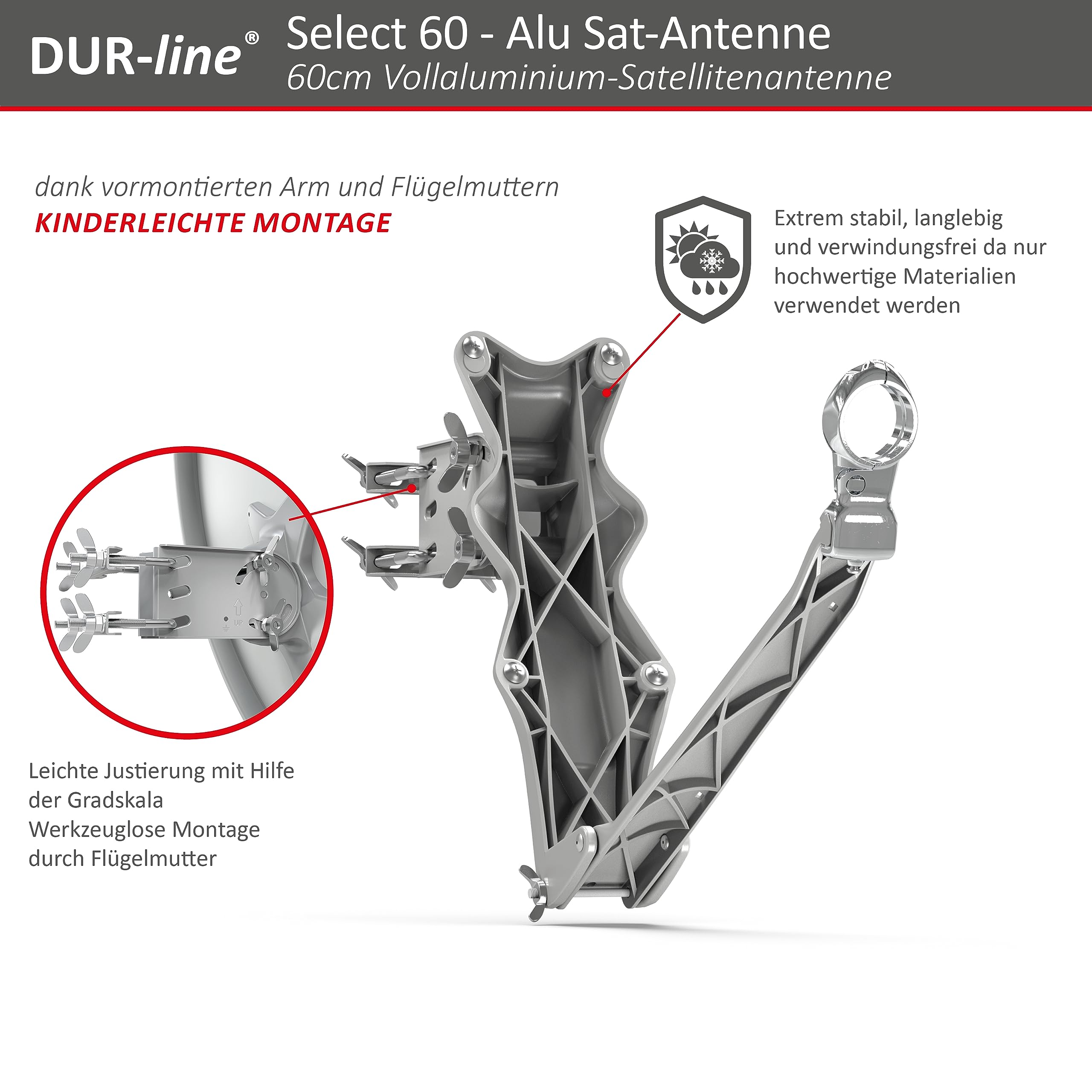 DUR-line Select 60/65 - Set di antenne satellitari [LNB, interruttore]