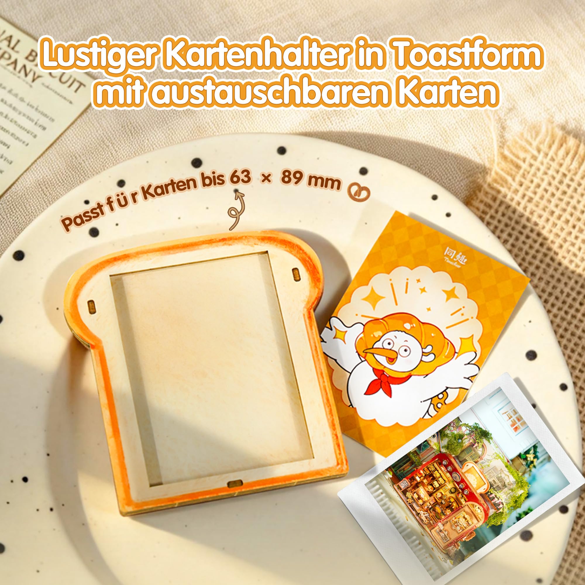 Tonecheer Book Nook Kit | DIY Puppenhaus & Miniatur Haus Selber Bauen | Modellbausatz für Erwachsene mit LED | 3D Puzzle Bücherstütze | Deko für Bücherregal (Toast-Bäckerei)