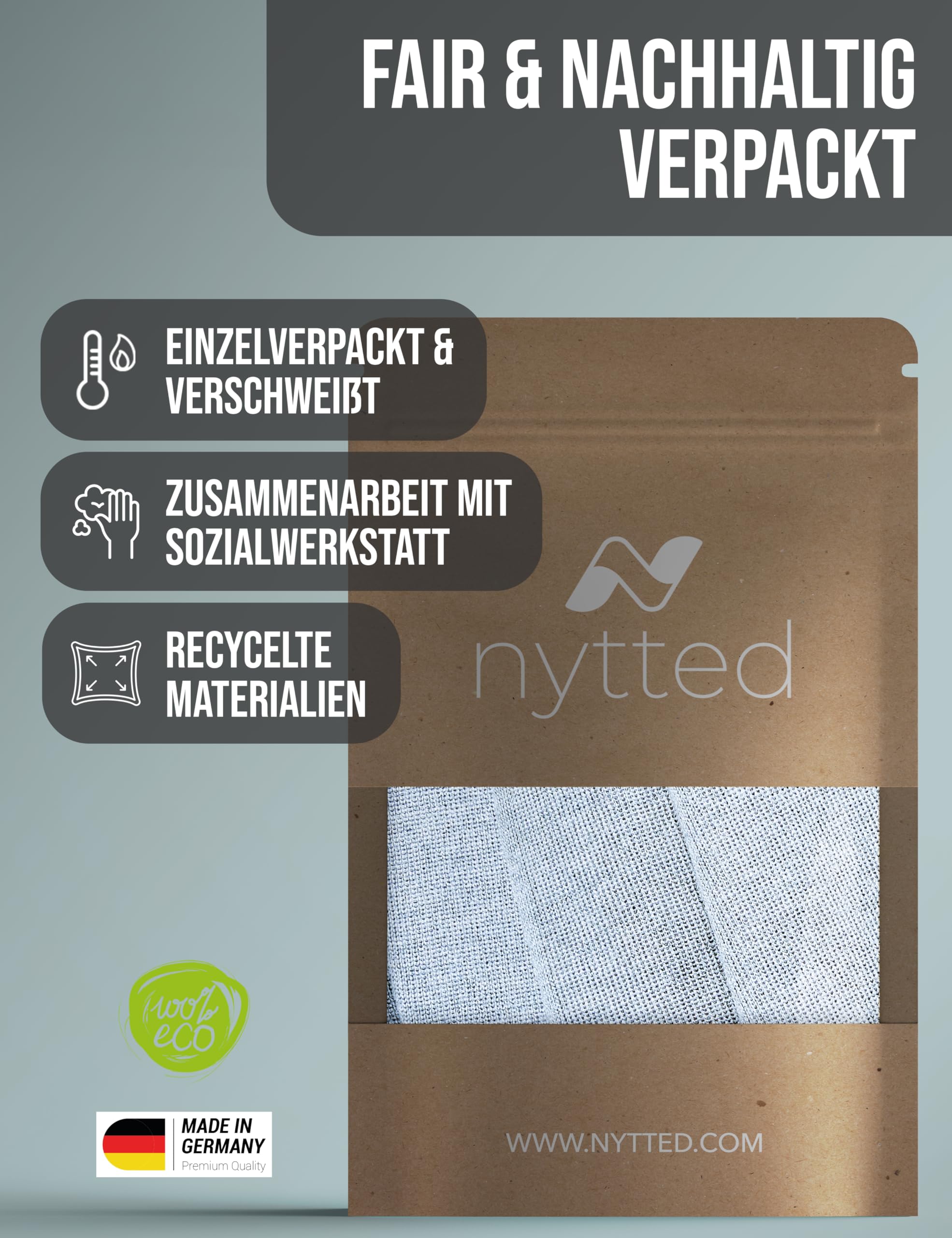 NYTTED® Merino Mütze Herren Damen 100% Merinowolle Wintermütze Strickmütze
