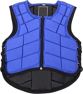 Pilipane Chaleco Ecuestre Espuma Acolchada Seguridad Montar A Caballo Equipo De Protección Protector Corporal Azul Protector Corporal para Montar A Caballo(CS)