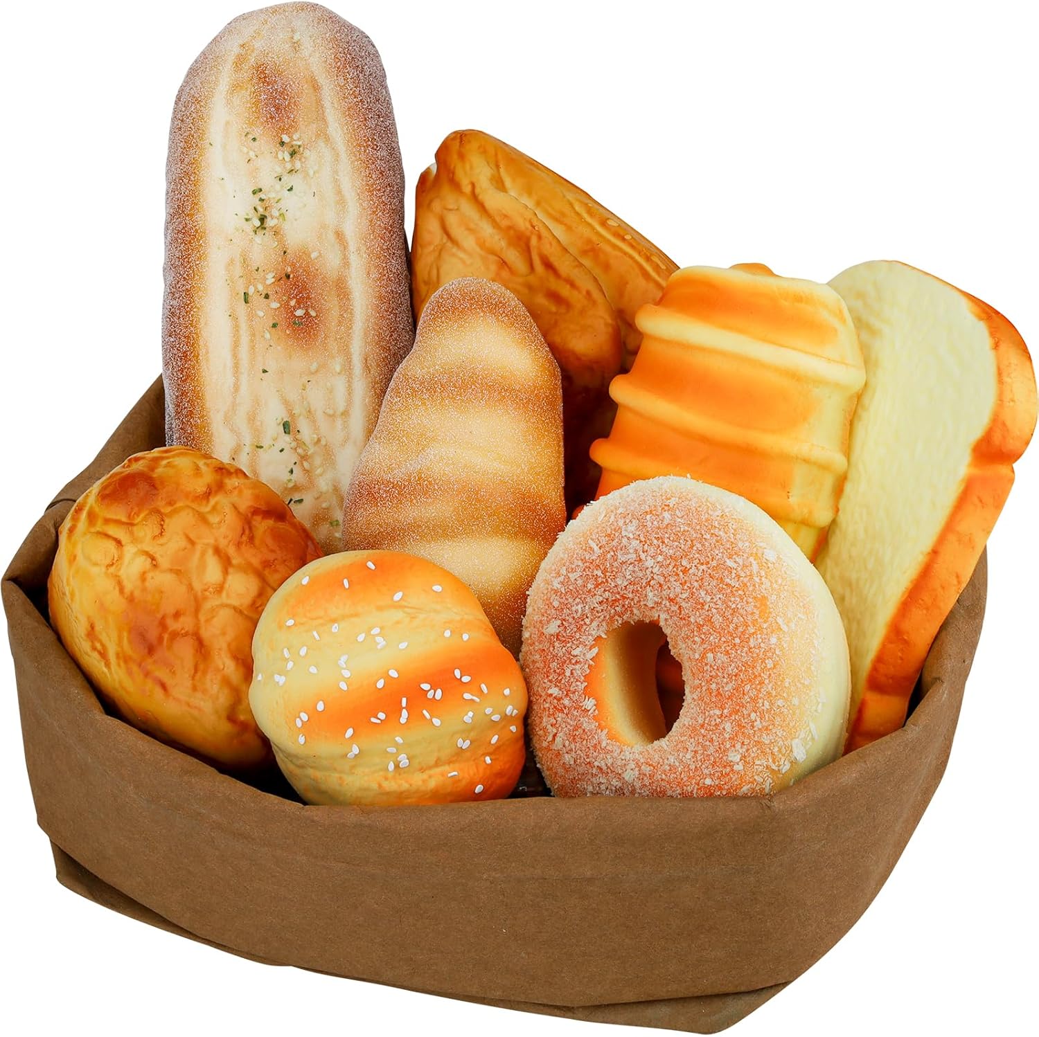 8pcs Fake Loaf Set Realistic French Bread Croissant Decoration Artificial Food Dessert DIY Teaching Studio Sketching Shooting Scenes Stage Craft Prop