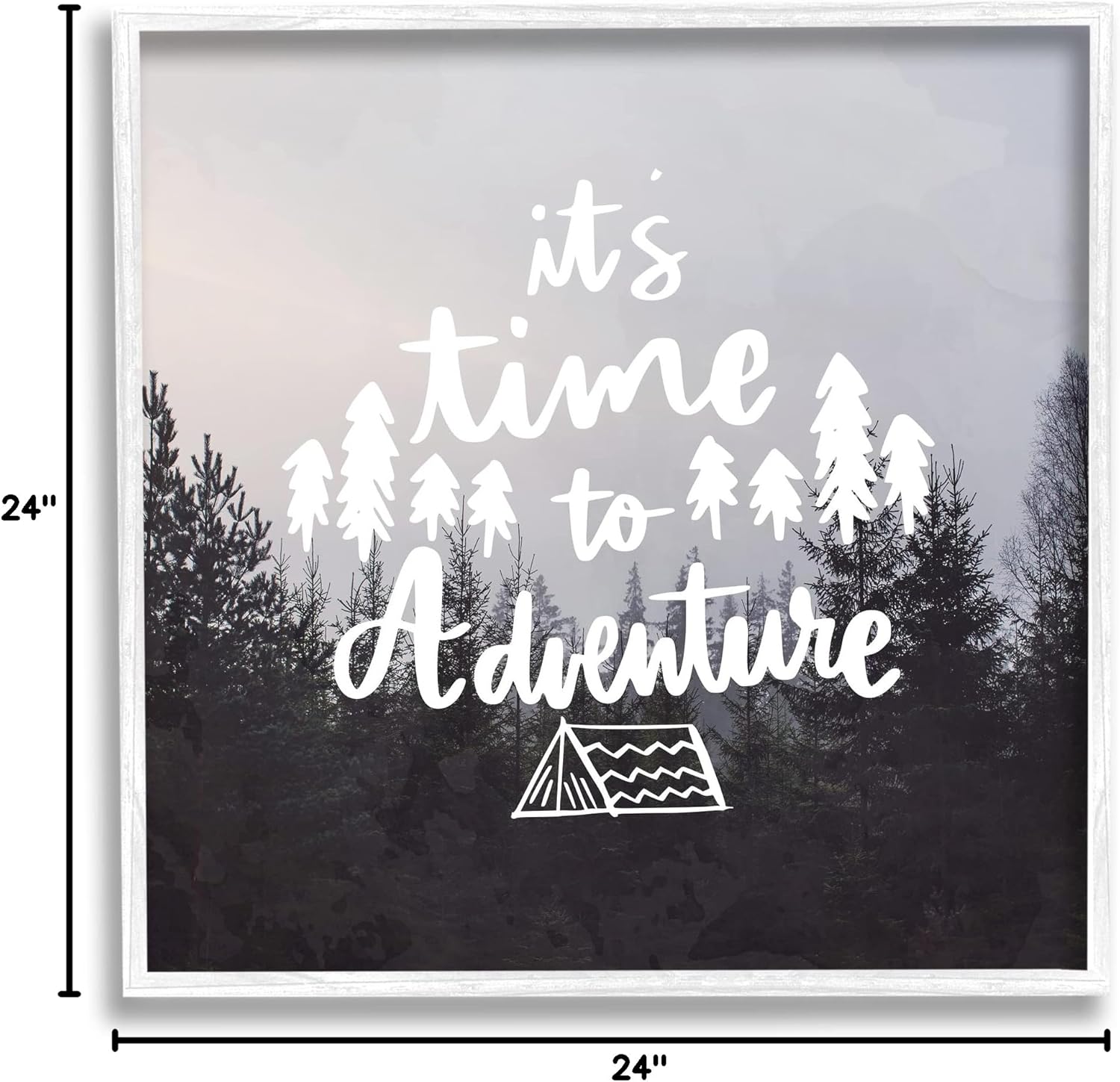 Stupell Industries Time To Adventure Woodlands Camping Tent Calligraphy Accent, Design by Ann Bailey