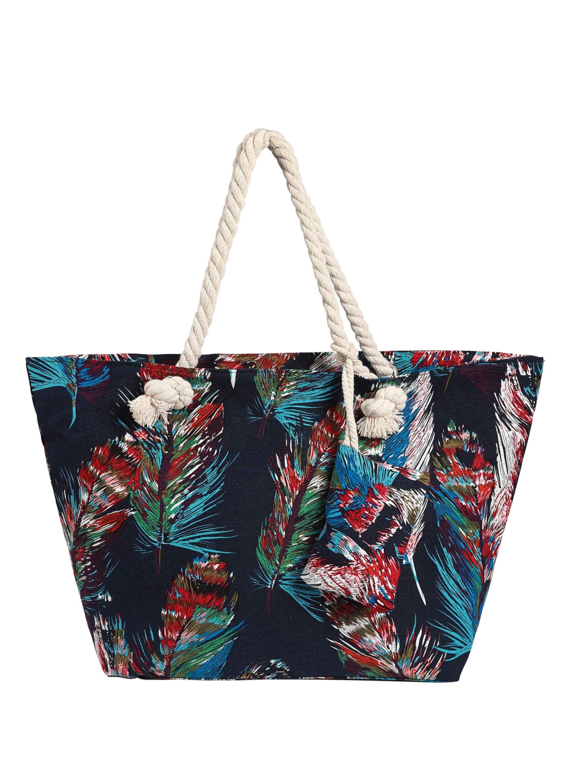 DonDon Strandtasche mit Reißverschluss, Große Strandtasche XXL, Shopper Tasche Damen - Praktische Beach bag Umhängetasche Damen Badetasche für Strand und Meer
